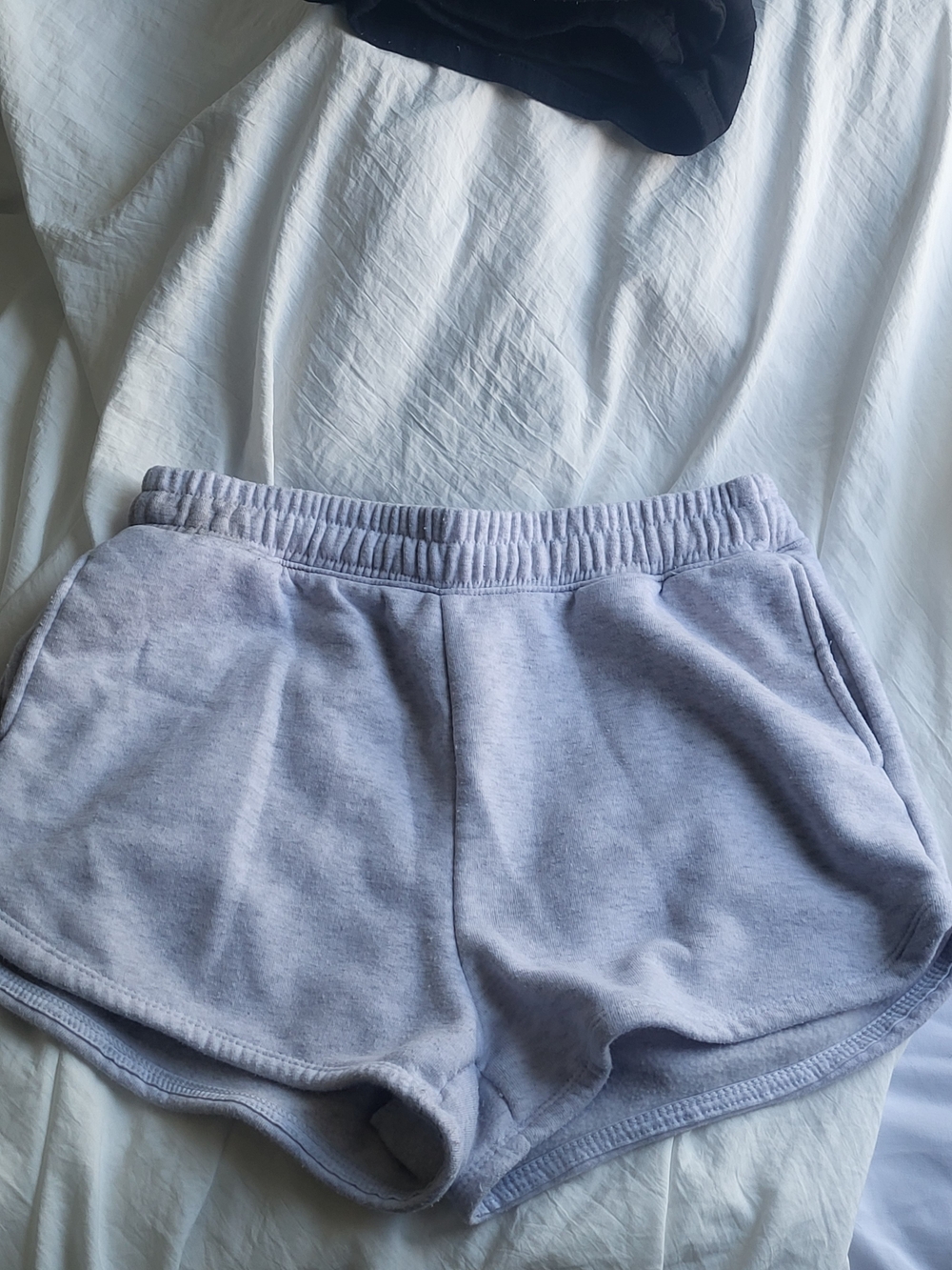 Women's Light Gray Athletic Lounge Shorts with Elastic Waist